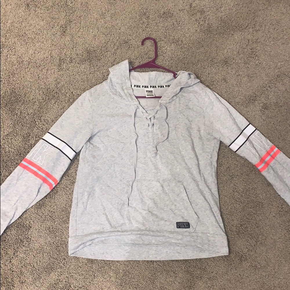 PINK lace-up sweatshirt